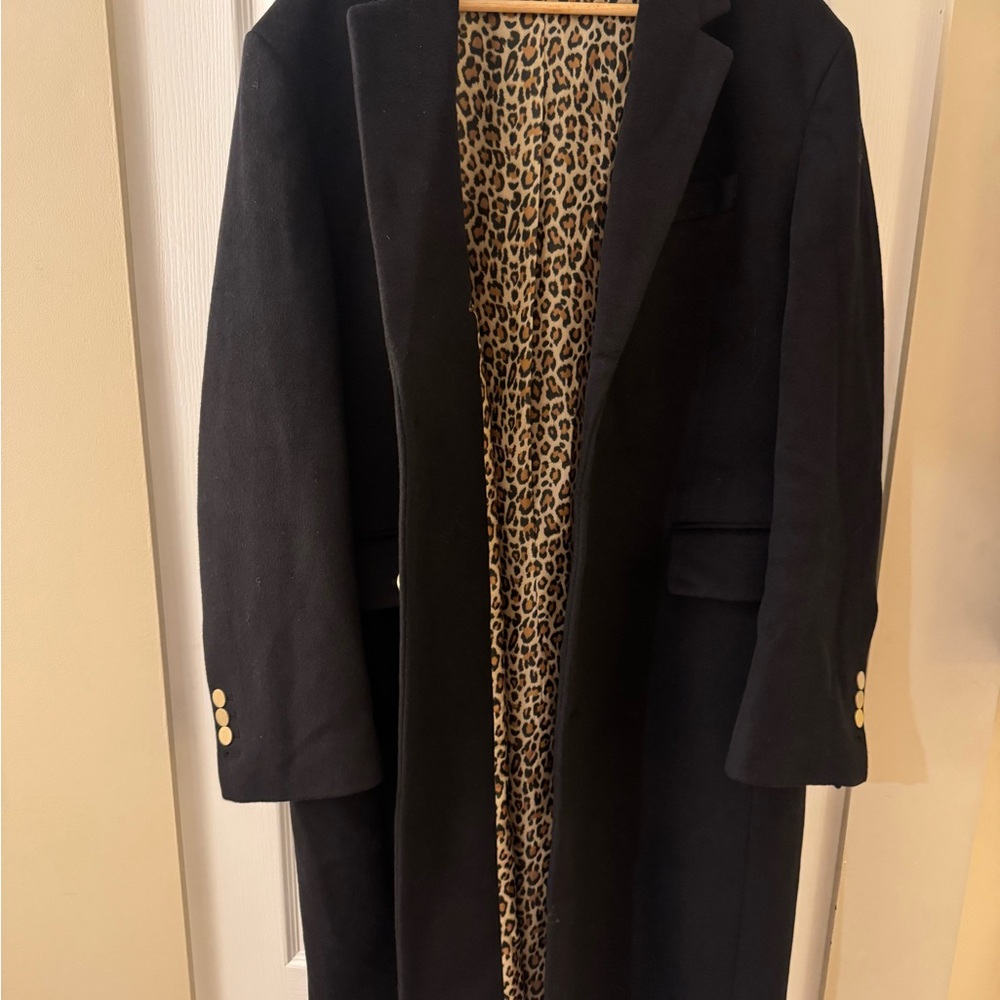 cashmere working button detail long coat